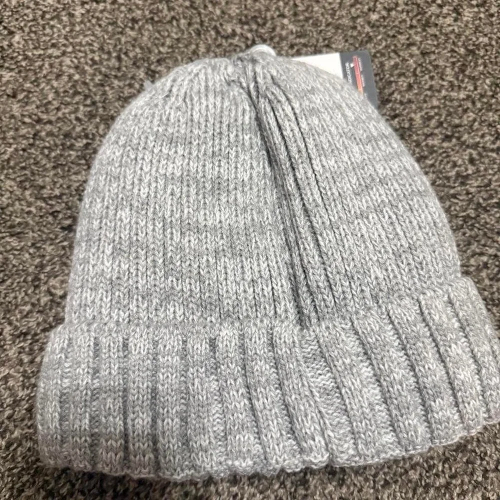 Canada Weather Gear Gray Ribbed Beanie Thermal Plush Lined Winter Hat NWT